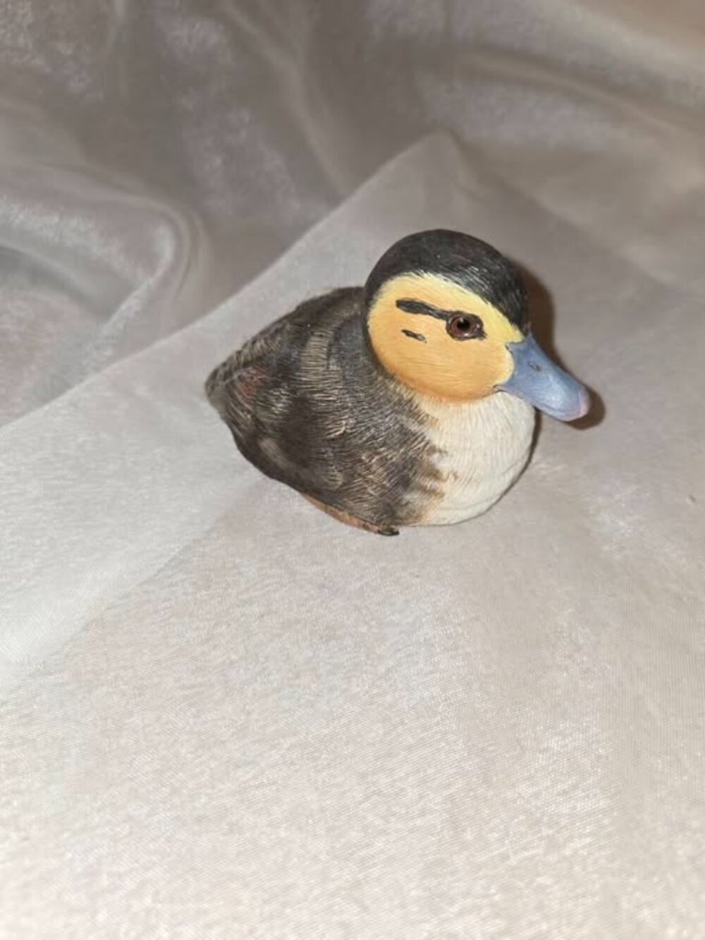 VTG Miniature Resin Mallard Duckling Figurine Hand Painted Signed 5"